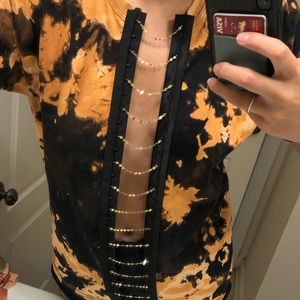 Bleach dyed chain shirt